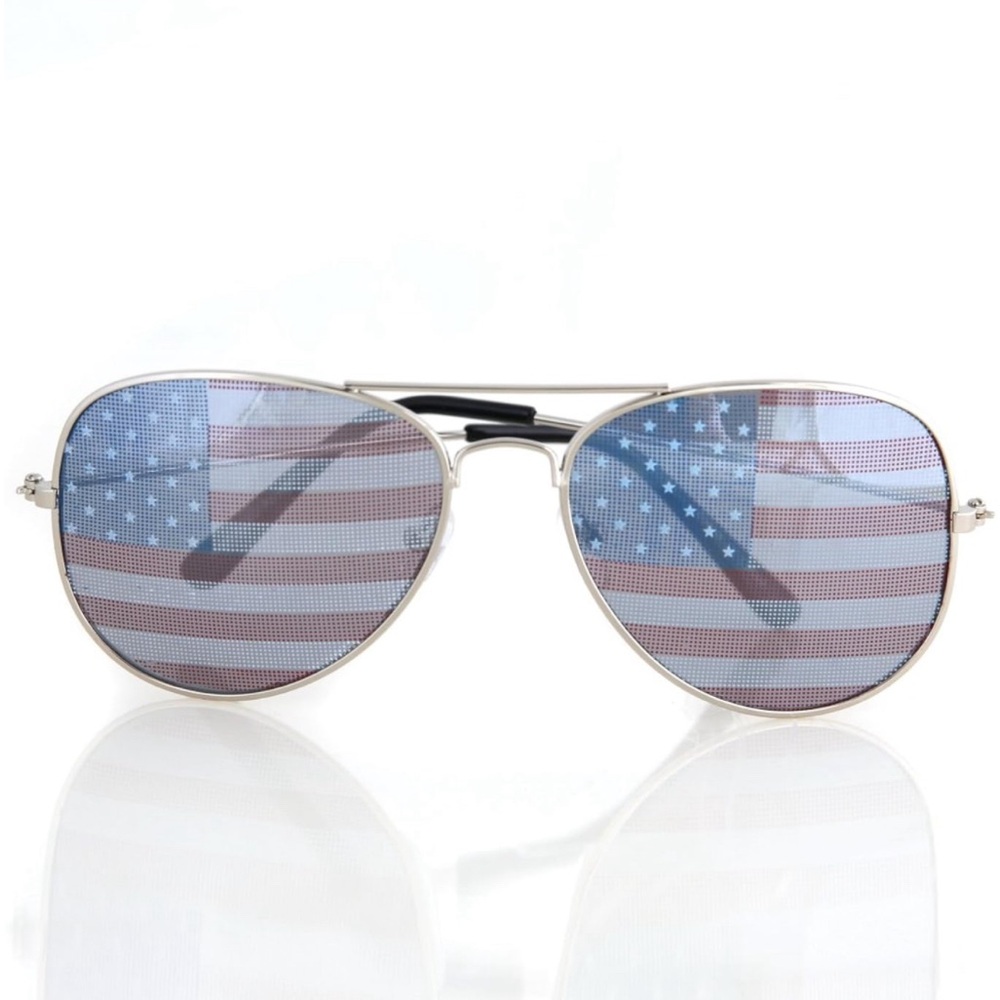 Silver USA Flag Sunglasses